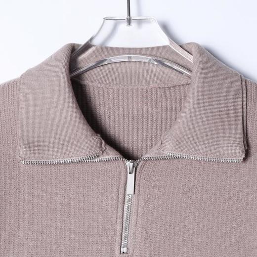 259626SDSA秋冬新款痞帅男装潮牌纯色半拉链翻领毛衣简约休闲套头上衣 商品图2