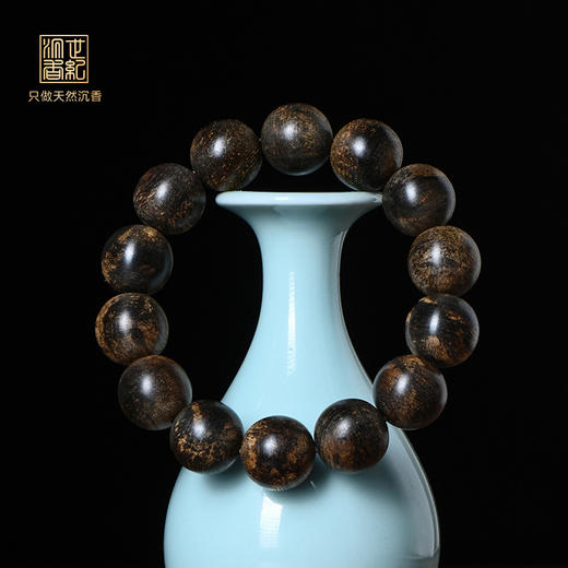 天然菩萨沉香手串 沉水级 16.3mm*14颗 37.2克 SP12164 商品图0