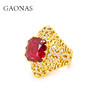 GAONAS  时尚贵气豪横臻奢金色红戒指11685JR 商品缩略图1