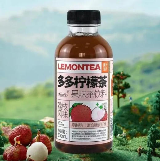 果子熟了  荔枝风味多多柠檬茶饮料 500ml/瓶 商品图0