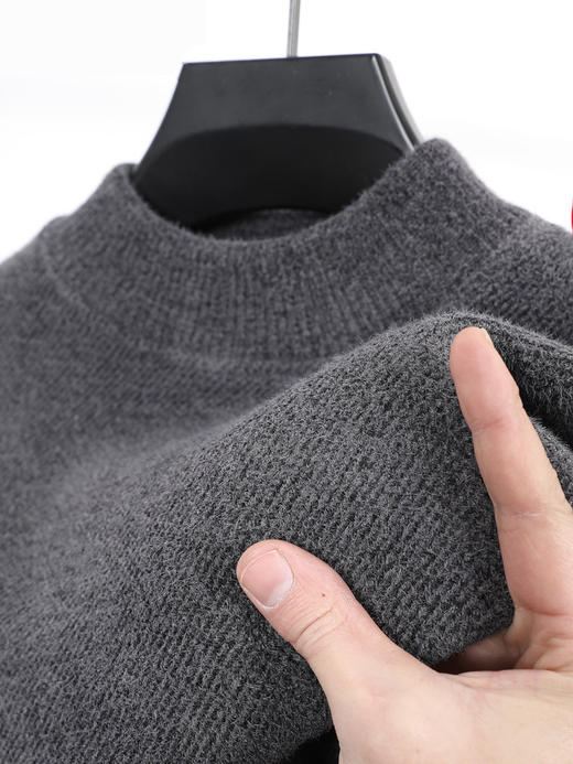 男士毛衣秋冬新款雪尼尔保暖加绒内衣线衣圆领打底针织衫男复古长袖体恤衫 商品图10