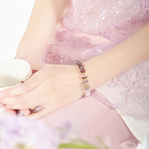 大英博物馆 博物志系列 梦幻蝴蝶 紫幽灵水晶渐变手链 商品图3