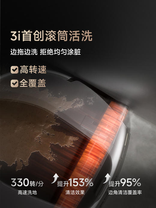 3i 滚筒活洗扫地机器人F1pro 智能扫拖洗自动一体 商品图3