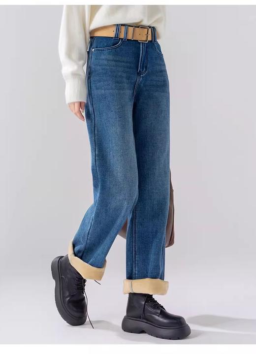 【门店同款】ENJOY冬季冬季加绒水洗棉固色显瘦通勤牛仔裤 160496148 商品图1