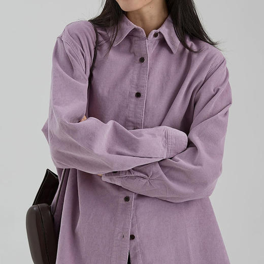 「秋日来信」香芋紫全棉灯芯绒衬衣，绝美显白穿搭，将浪漫与温柔定格【3-5天发货】 商品图1