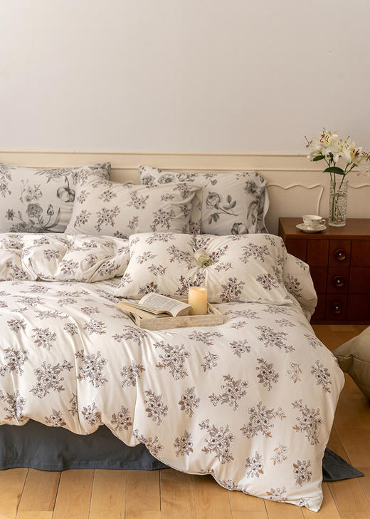 印花系列~全棉针织棉印花四件套良品天竺棉纯棉套件日式纯棉秋冬床上用品 商品图6