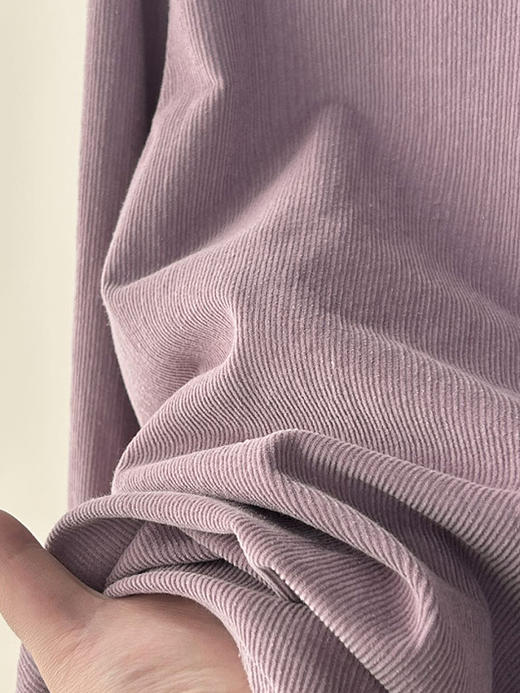 「秋日来信」香芋紫全棉灯芯绒衬衣，绝美显白穿搭，将浪漫与温柔定格【3-5天发货】 商品图5