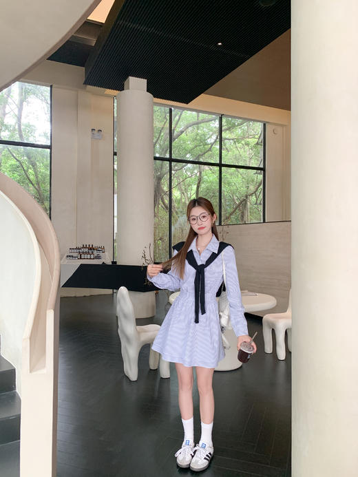 【189元任选2件】现货！条纹polo领连衣裙 商品图6