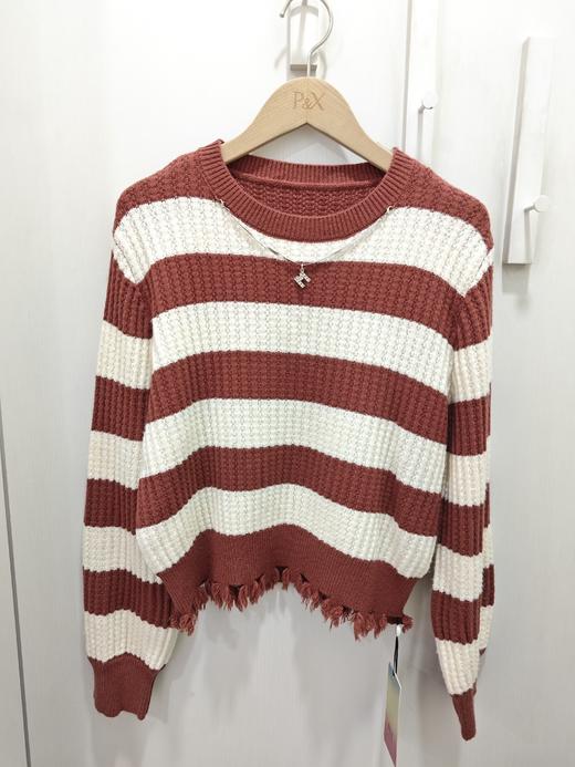 P&X设计师女装2024冬季宽松慵懒风针织短裤毛衣女 824418142A 红色 商品图0