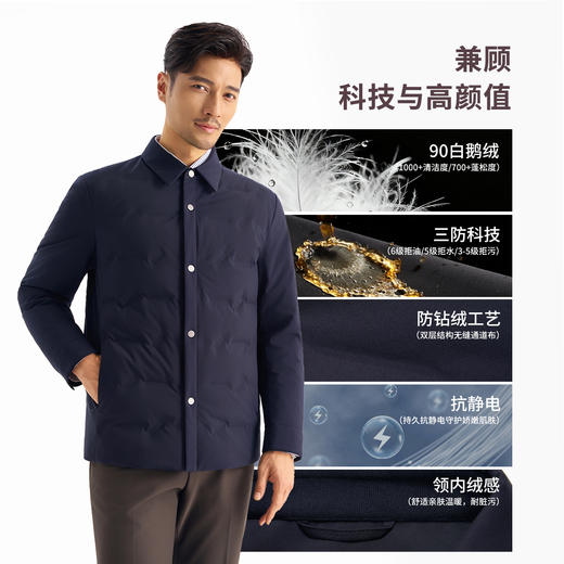 【北极十号】90悬浮白鹅绒三防拒水翻领衬衫夹克外套259B1D527N 商品图3