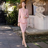 AD时尚兰花粉色西装套装女2023新款秋季西服外套半身裙工装两件套 商品缩略图2