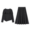 奢姿大码女装2025秋季胖妹妹时尚荷叶边不规则设计上衣半身裙套装9953870557 商品缩略图1