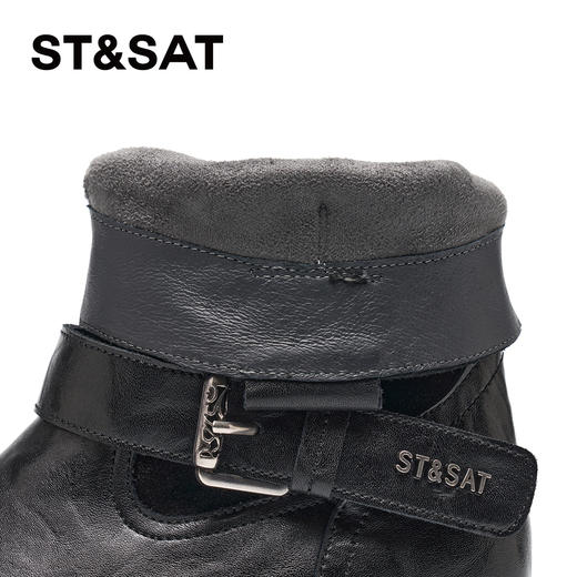 【绒里可选】星期六复古扣带时装短靴SSD4116555/SSD4118555 商品图6