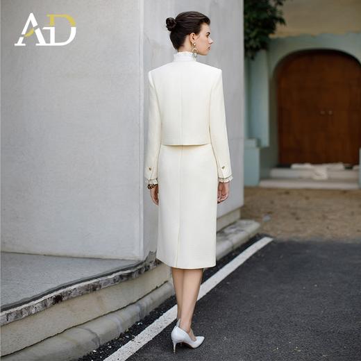 AD白色小香风圆领短外套职业装气质女神范套装高端法式名媛两件套 商品图4