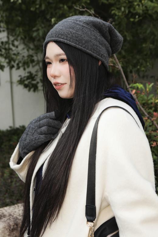 5天发货🐏【羊绒羊毛系列 手套&针织帽】大头围羊绒堆堆帽、针织钩花帽子、分指羊绒手套，细腻触感，温暖秋冬~ 商品图10