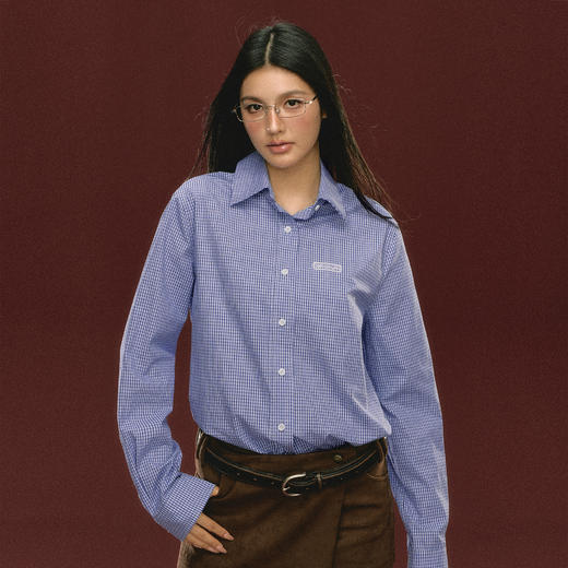 Ariseism 美式复古格子长袖衬衫女秋季新款外套 商品图0