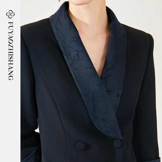 FUYAO扶摇 新中式连衣裙女2025新款高端职业西装裙前台接待工作服 商品图2