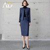 AD轻奢贵气金丝编织粗花呢套装2024冬季新款蓝色名媛小香风两件套 商品缩略图1