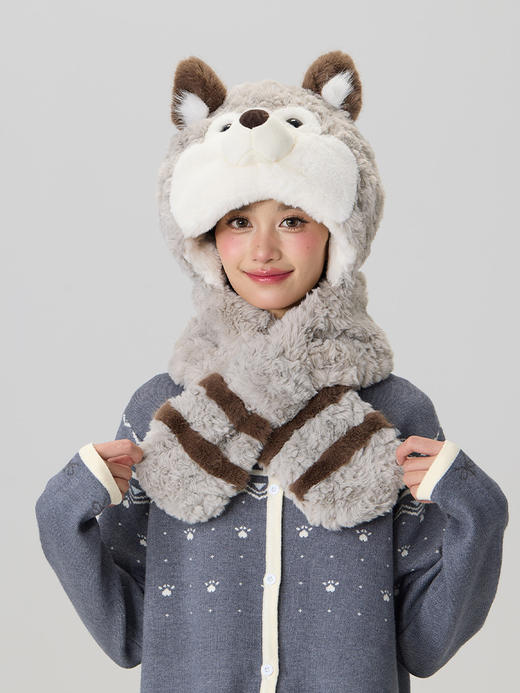 生动保暖可爱立体灰狼两件套套帽-纪念日百货门店同款165345007 商品图4