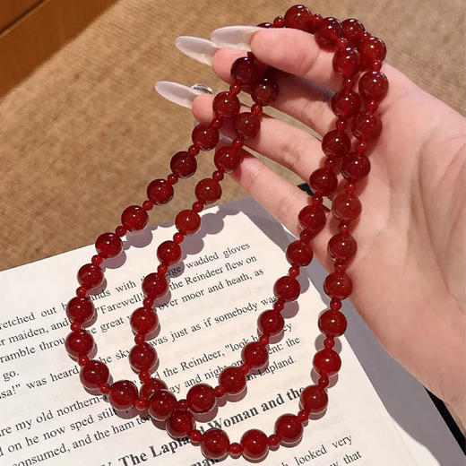 【活动赠耳钉】许妍款红玛瑙双圈大女主玛瑙手串 商品图2