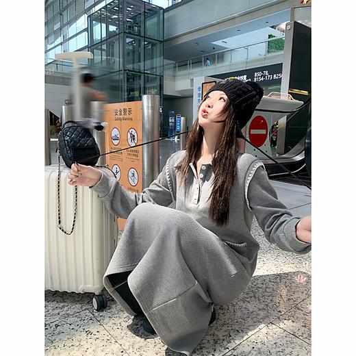 <曾小咸推荐> 现货秒杀！微信超特价！灰色polo领长袖连衣裙 日常199.99 立减90 秒杀109.99！ 商品图4