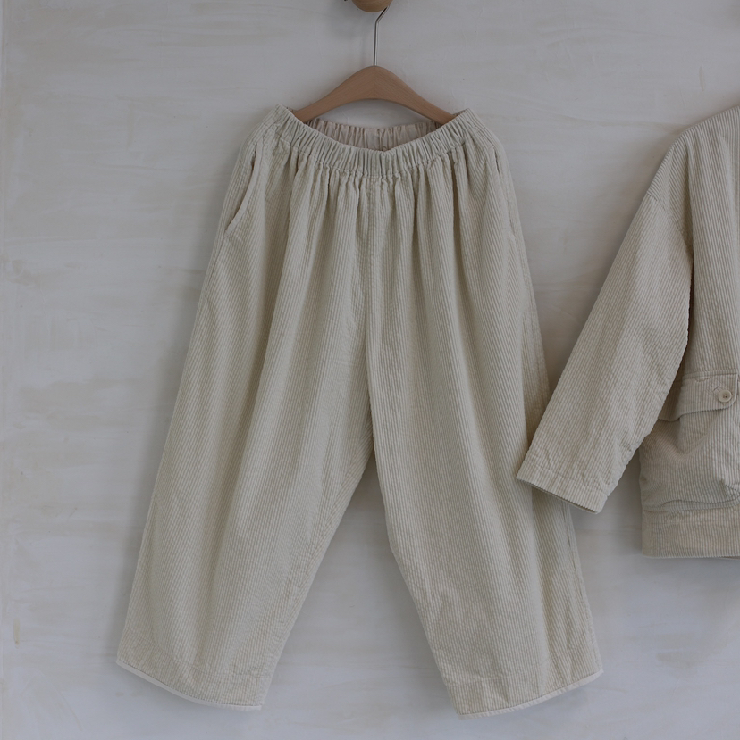 黄阿福 泡泡灯芯绒九分裤