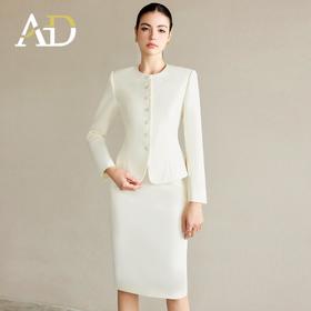 AD职业西装套装女正装高级感白色西服气质名媛范职业装套裙工作服
