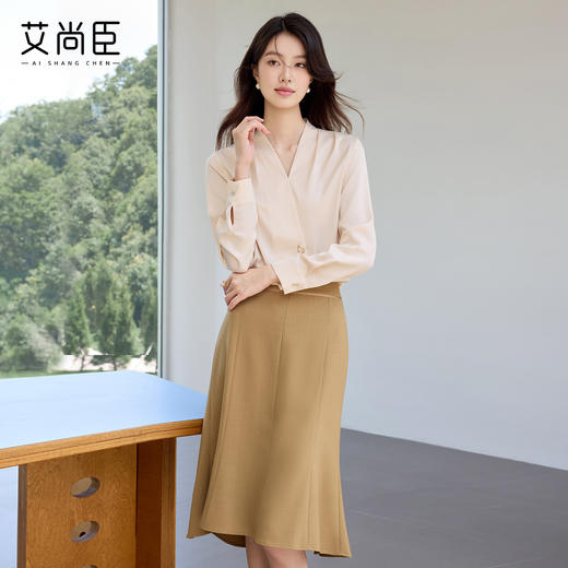 艾尚臣高级感时尚套装女气质显瘦正式场合职业装时髦套裙长袖衬衫 商品图2