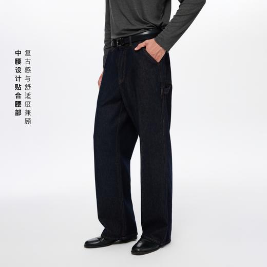 oneup复古原色牛仔男式画家裤 商品图1