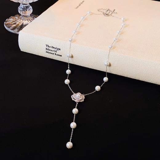 银小贝  山茶花Y字项链 商品图2