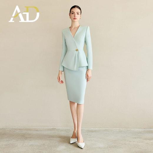 AD设计西装外套高端无领蓝色正装套装2025新款秋季时尚气质工作服 商品图1