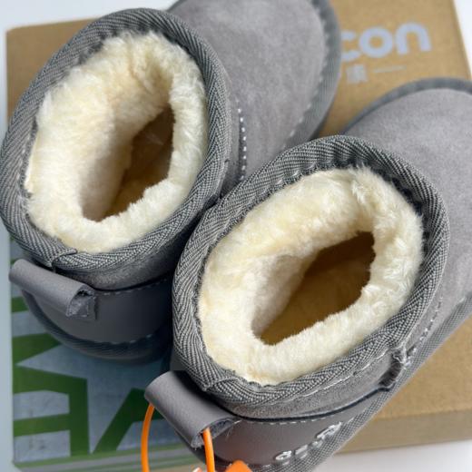 【性价比款】【中大童款】爱护康亲子款真皮雪地靴 | 保暖舒适、经典百搭、短筒设计、方便穿脱、尺码26~35 商品图3