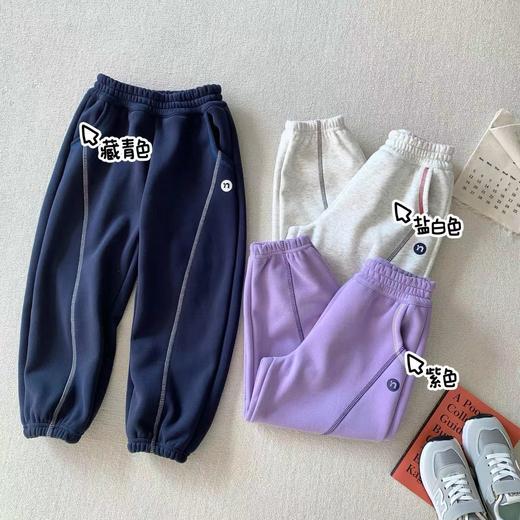 D102901冬季日常百搭加绒加厚防风卫裤男女宝宝款 商品图2