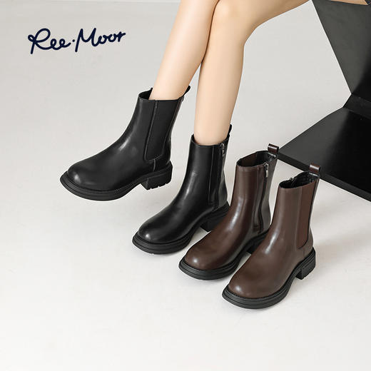 REEMOOR睿慕丨2025年秋冬时尚简约英伦风切尔西靴 商品图1