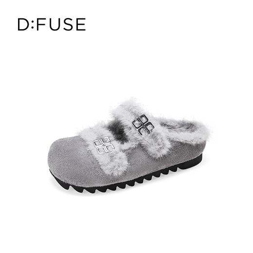 Dfuse迪芙斯2025秋季新款轻便外穿包头凉拖双条带毛毛勃肯鞋女DFD4110007 商品图10