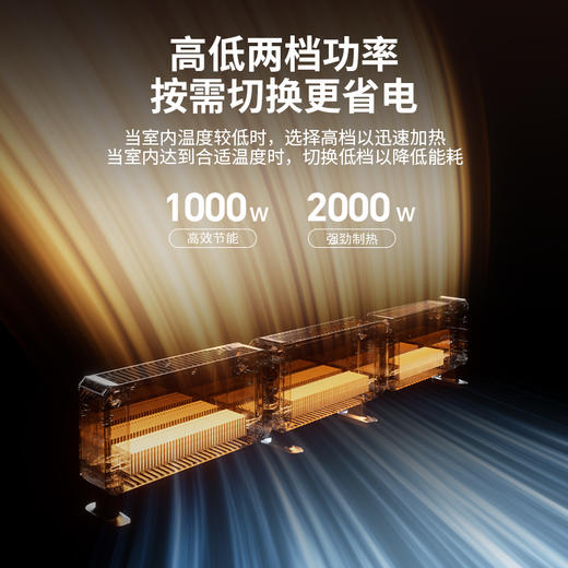 夏普三折叠踢脚线取暖器(语音+触控+遥控+石墨烯)HX-BR226C-T-S 商品图9