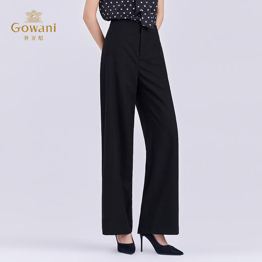 乔万尼新品高级感老钱风高智穿搭直筒显瘦长裤EZ3F148 商品图6