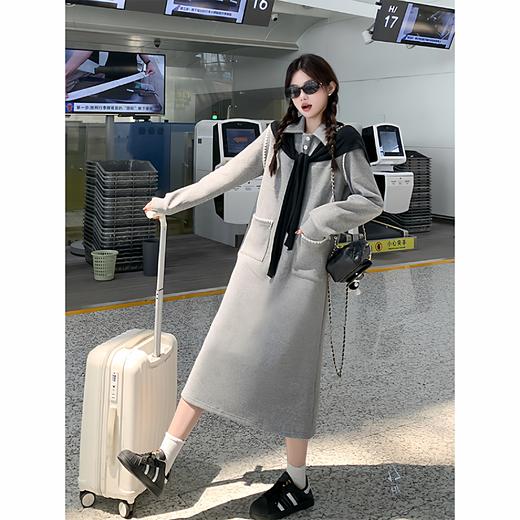 <曾小咸推荐> 现货秒杀！微信超特价！灰色polo领长袖连衣裙 日常199.99 立减90 秒杀109.99！ 商品图1