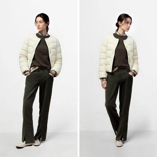 森马羽绒服女冬季轻薄90绒子花苞设计感2025新款叠穿宽松撞色上衣 商品图4