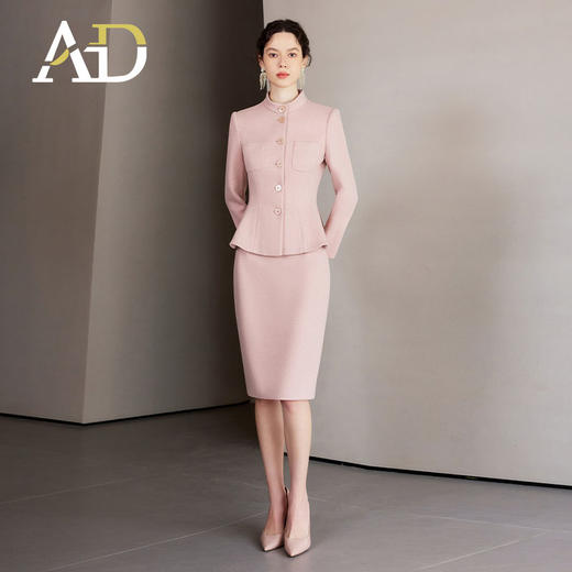 AD独特绝美套装春装名媛范两件套2024新款加厚毛呢小香风职业正装 商品图2