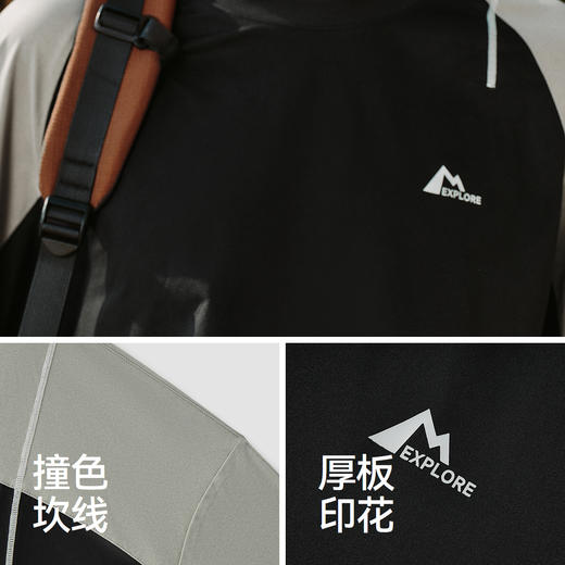 森马长袖T恤男冬季拼色运动打底t恤宽松2025新款时尚户外印花上衣 商品图3