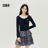 森马针织衫女冬短款假两件撞色刺绣修身2025新款小性感小心机上衣 商品缩略图0