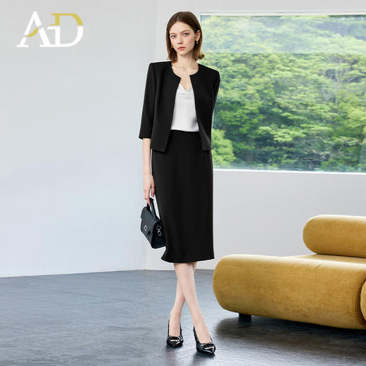 AD高端薄款黑色西装套装女2025新款秋季小个子高级感气质职业西服 商品图2