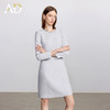 AD高级千金长袖连衣裙女2025新款秋冬灰色系带显瘦a字短裙毛呢裙 商品缩略图3