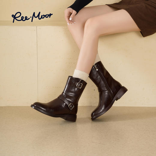REEMOOR睿慕丨2025年秋冬英伦风帅气皮带扣短靴 商品图3