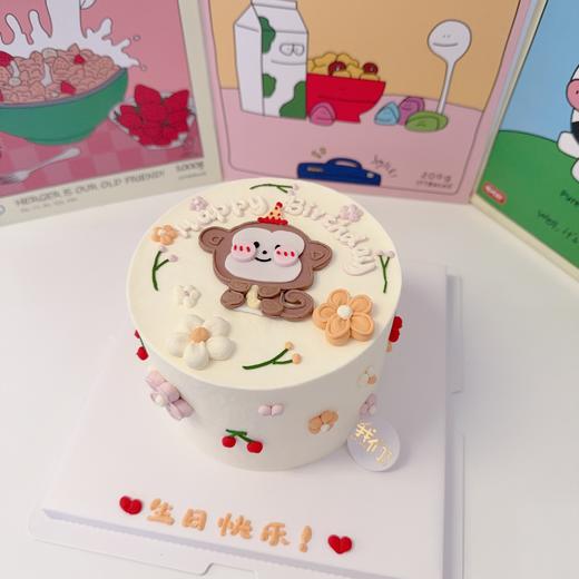 小猴子手绘卡通蛋糕-低糖处理无添加 商品图2