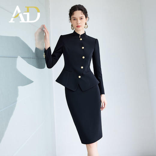 AD新中式职场女装套装轻奢高级感女人味秋冬职业装两件套商务正装 商品图0