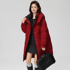 2025冬季新款女士中长款三防可脱卸帽廓形气质韩版羽绒服919