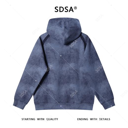 WY1243SDSA秋冬新款痞帅男装潮牌扎染织带刺绣标抽绳连帽卫衣百搭时尚 商品图5