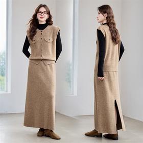 时尚套装女2025春秋新款小个子休闲宽松气质减龄针织衫三件套裙YBER603